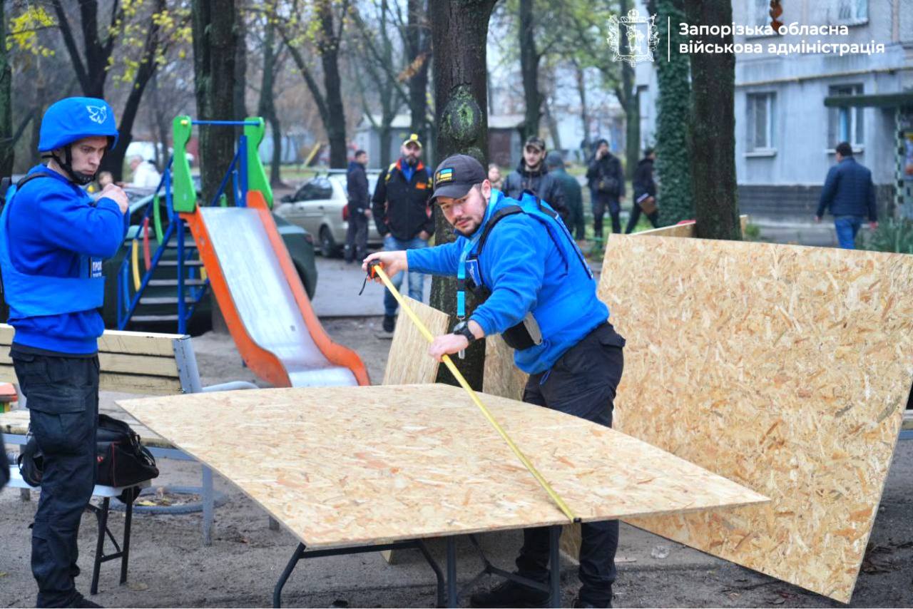 Ліквідація наслідків удару по Запоріжжю